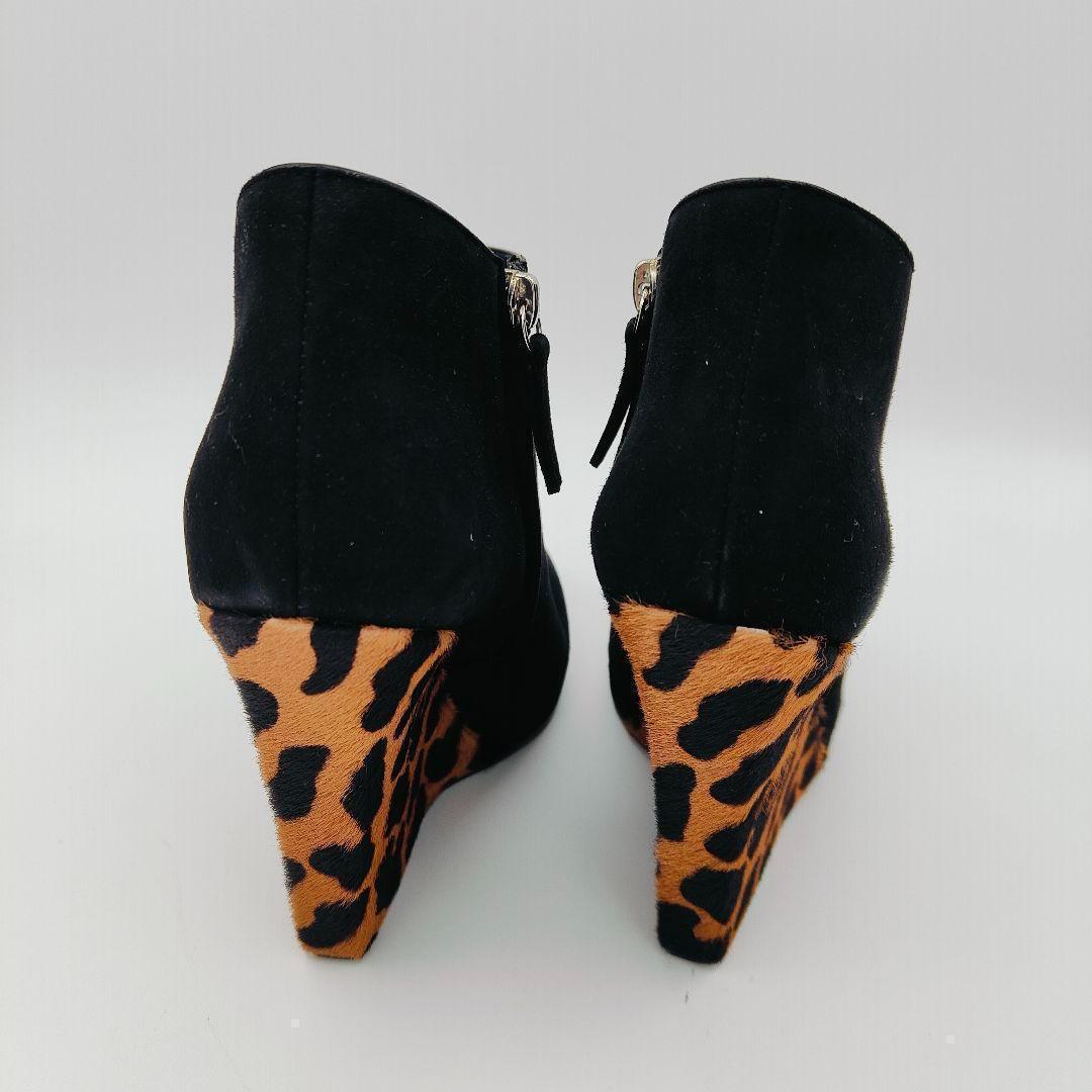 ジュゼッペザノッティ ショートブーツ レオパードヒールブーツ 23.5 ジュゼッペザノッティ ショートブーツ レオパードヒールブーツ 23.5
