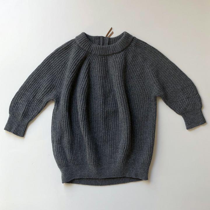 iliann loeb リブニットプルオーバー 七分袖 グレー イリアンローヴ