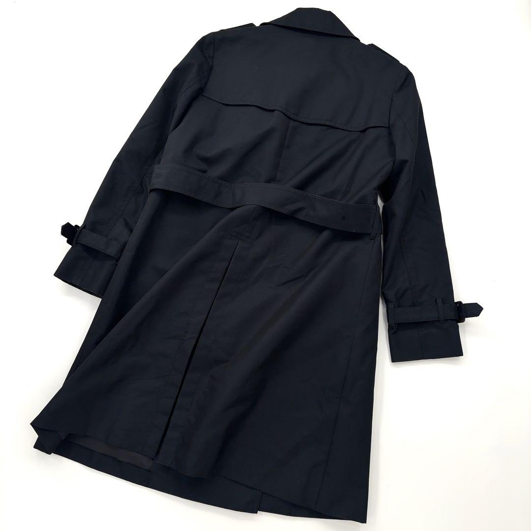 【美品】23区　トレンチコート　ライナー　黒　レザー　革　ダブル