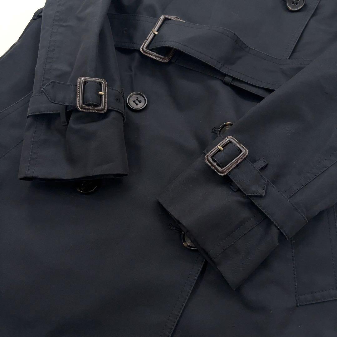 【美品】23区　トレンチコート　ライナー　黒　レザー　革　ダブル