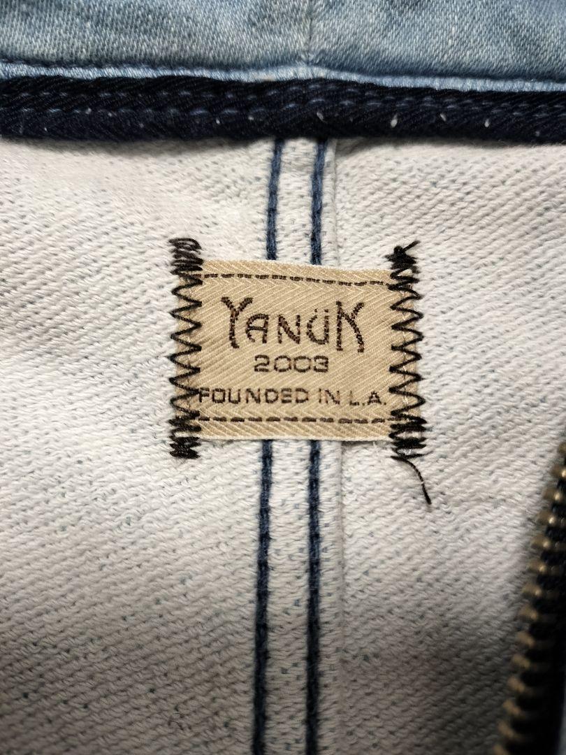 YANUK ヤヌーク パーカー デニム風ライトブルーパーカー