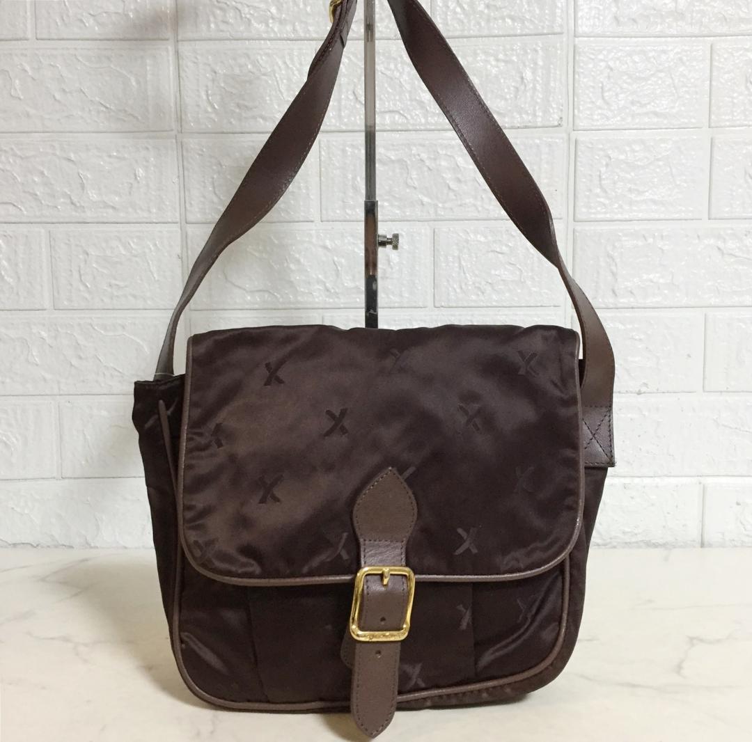 no38216 パロマピカソ イタリア製 レザー ナイロン ショルダー バッグ