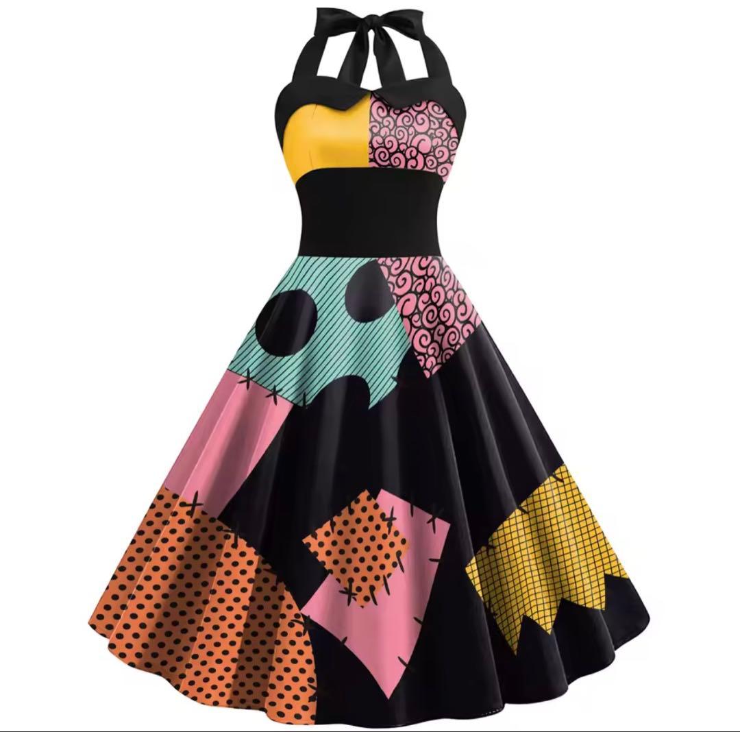 ナイトメアビフォアクリスマス サリー ホルターネックワンピース