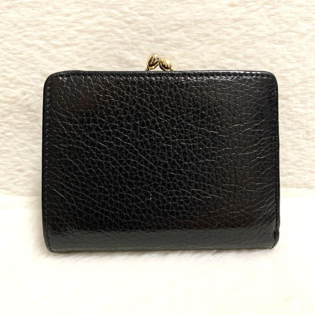 ✨美品✨ ヴィヴィアンウエストウッド　二つ折り財布　がま口　オーブ　レザー　黒