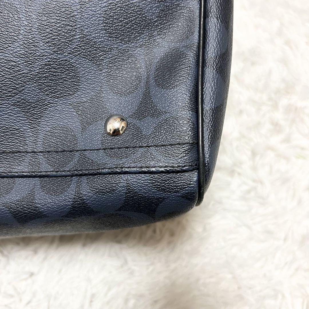 ⭐️極美品⭐️ コーチ 2way ボストンバッグ メンズ シグネチャー ネイビー 紺