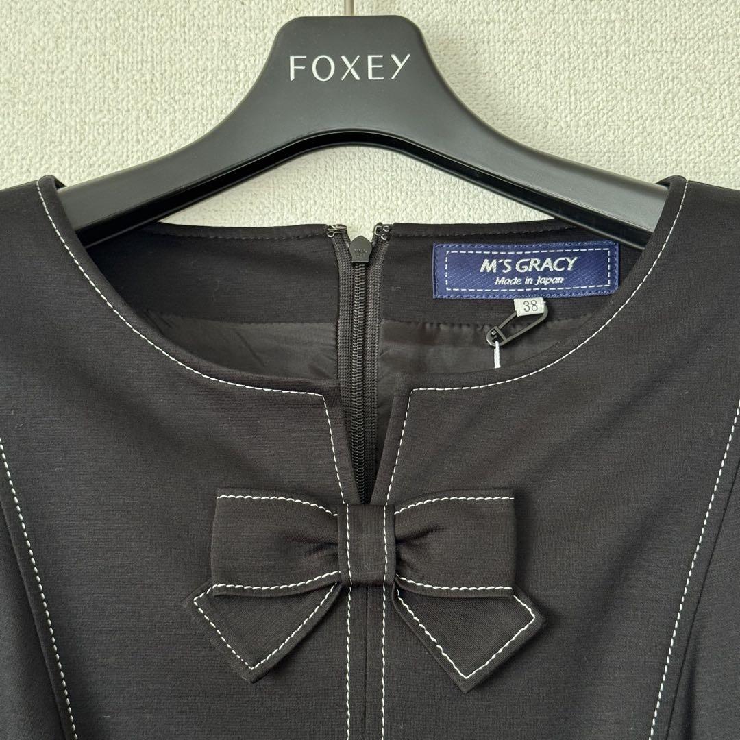 超激安 GRACY M'S 美品 ワンピース リボン付きステッチアクセント ワンピース