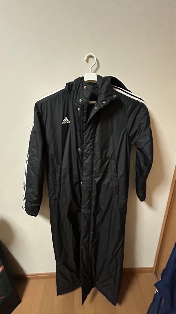 adidas ブラック ベンチコート