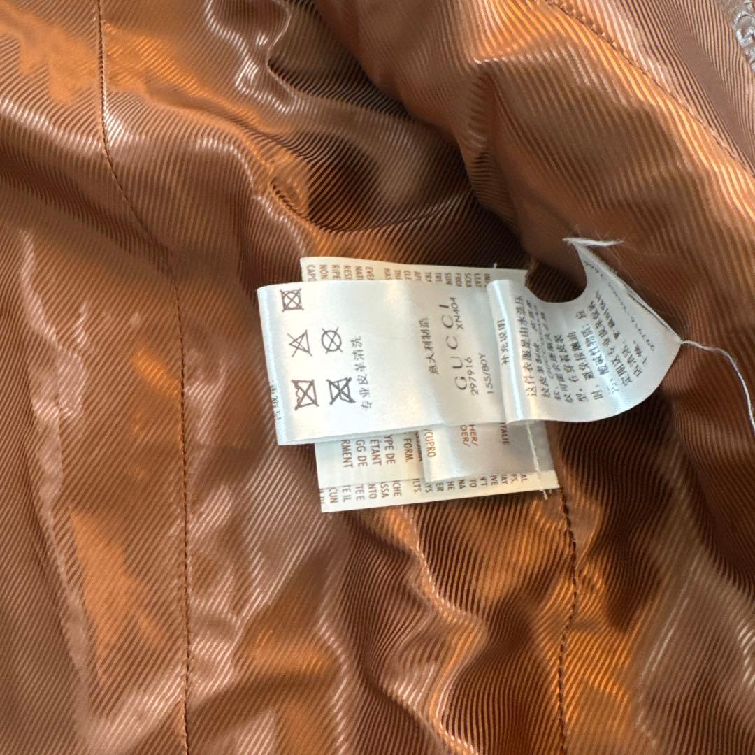 GUCCI ブラウンレザージャケット 36 GUCCI ブラウンレザージャケット 36