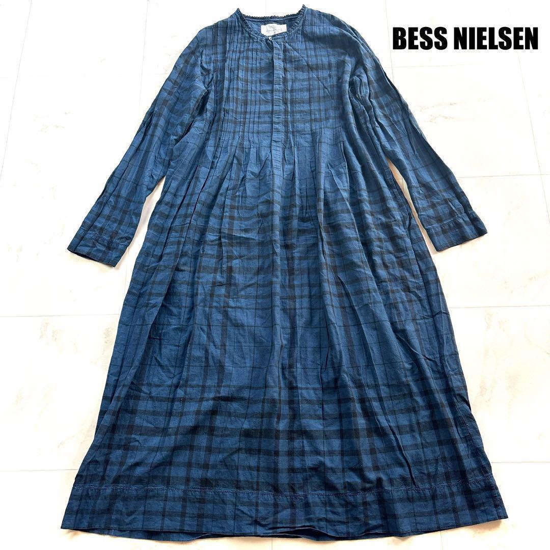 BESS NIELSEN ベスニールセン インド綿 ピンタック ロングワンピース BESS NIELSEN ベスニールセン インド綿 ピンタック ロングワンピース