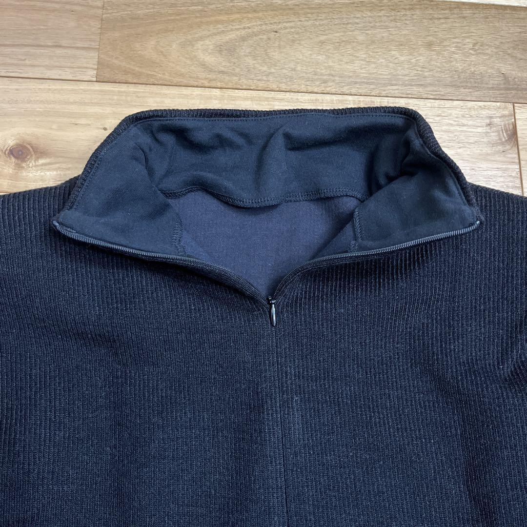 Ameri vintageパットリブトップス ノースリーブベスト タートル 黒