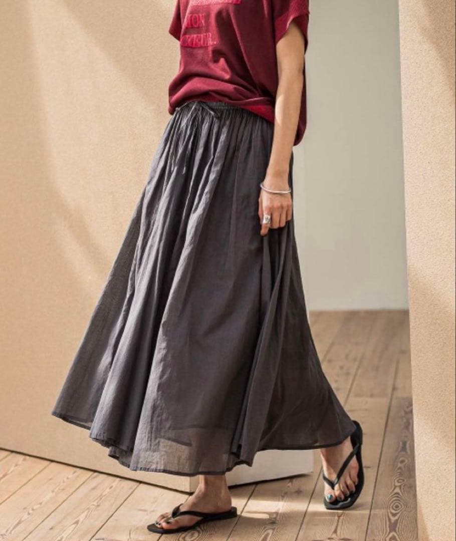 MAISON GREY コットンボイル2wayエアリーギャザースカート　Mサイズ