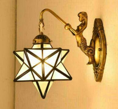 星型ランプシェード 壁掛け灯 人魚デザイン