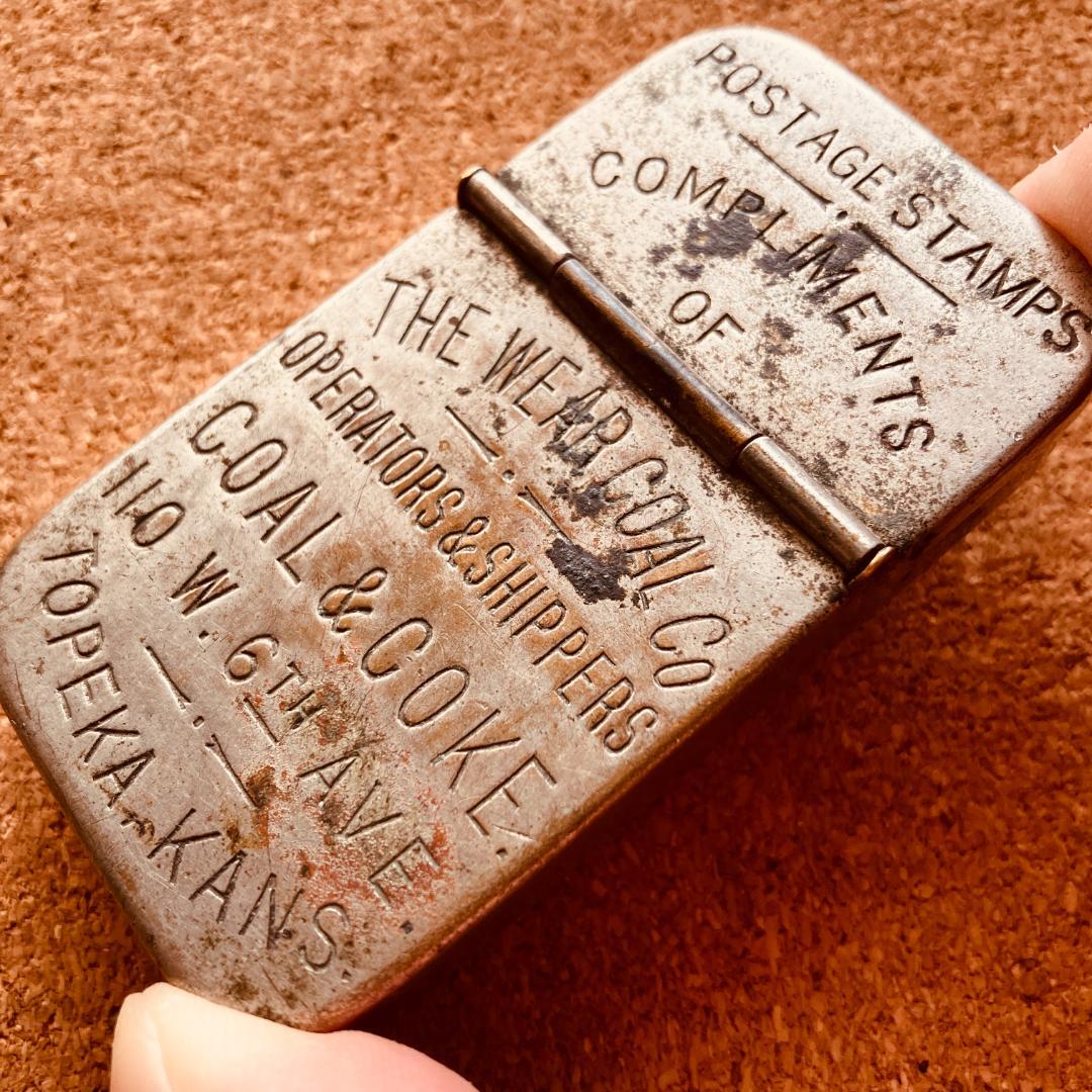 US広告入マッチケース/1800年代/真鍮製/ノベルティ/Match Safe US広告入マッチケース/1800年代/真鍮製/ノベルティ/Match Safe