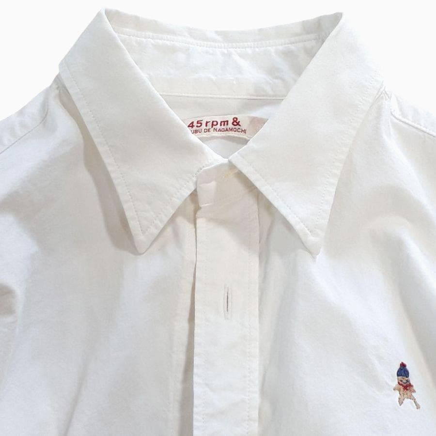 ヴィンテージ 45rpm インドカディ ワンポイント刺繍 ロングスリーブブラウスM 45R