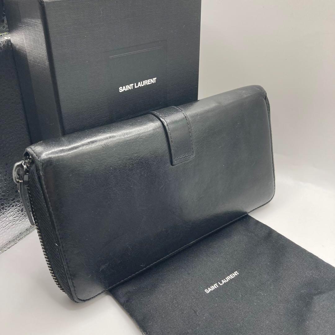 ◆送料無料◆Saint Laurent フルジップウォレット 長財布 人気品☆サンローラン YSL フルジップウォレット 長財布 ブラック