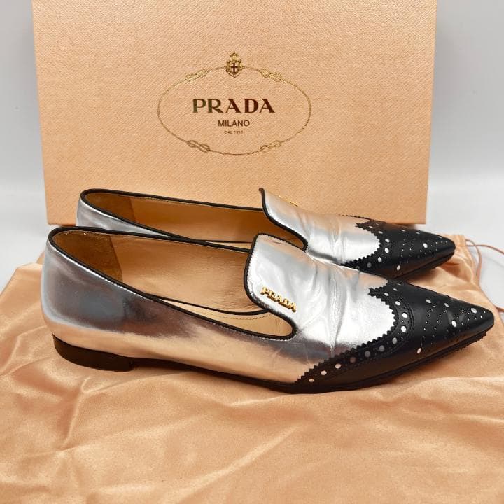 sparkles:超美品:sparkles:プラダ パンプス ローファー カッター 靴