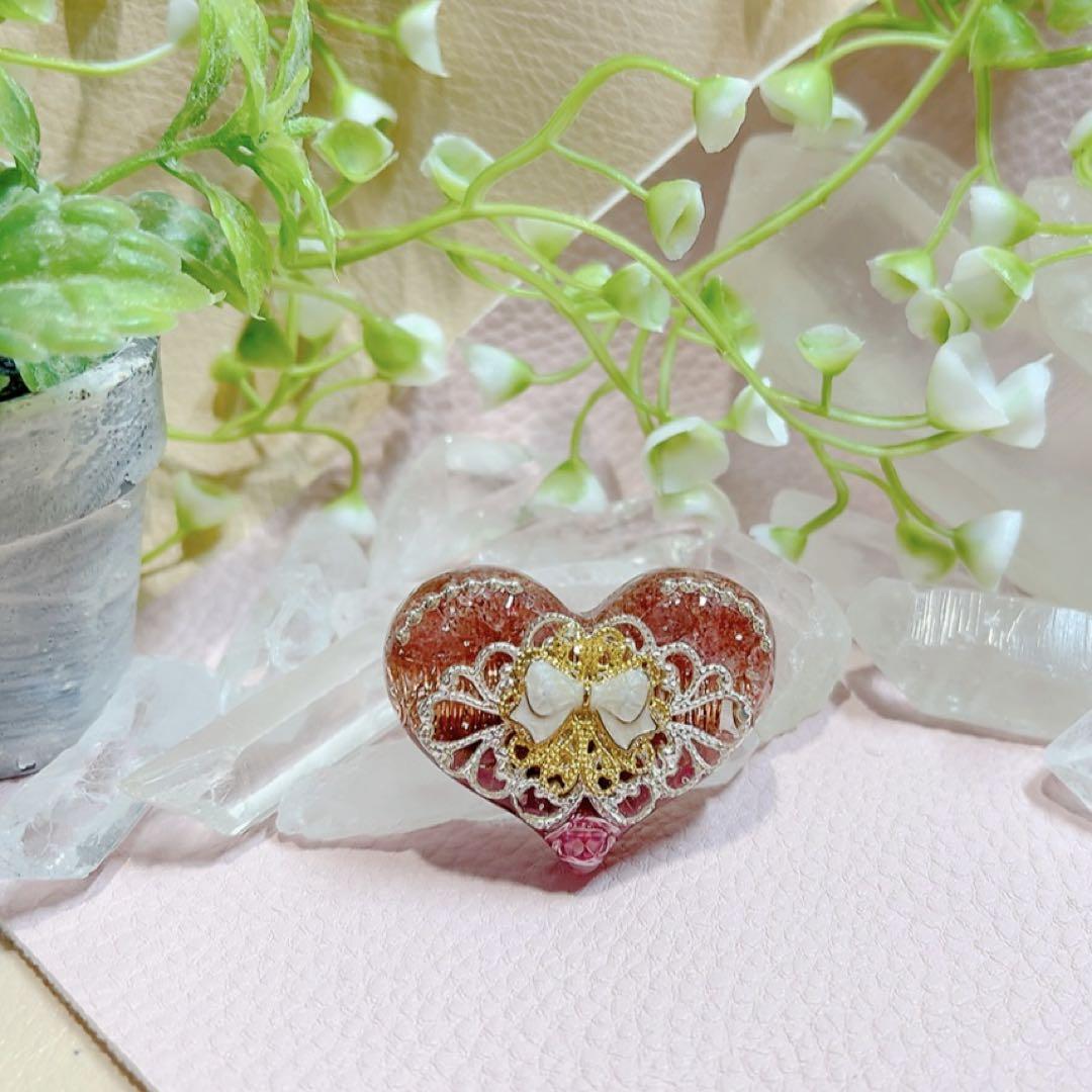 癒しのオルゴナイト❤️ピンクオパール＋アメジストのハート型♡ 癒しのオルゴナイト❤️ストロベリークォーツ＋ピンクトルマリン