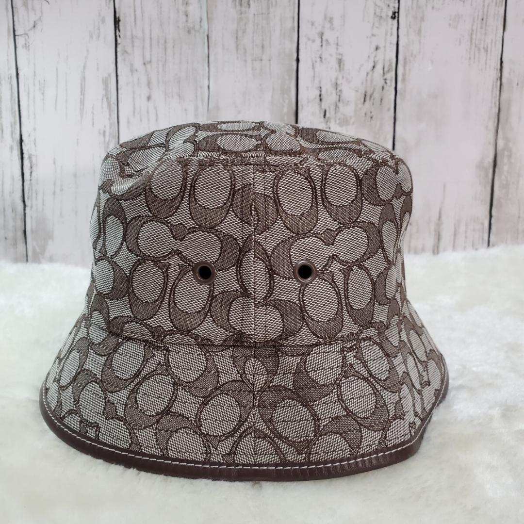 【美品】COACH コーチバケットハット　シグネチャーレディース (B-38)