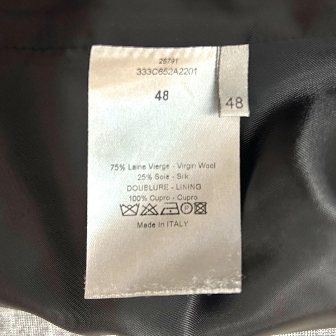 超希少　現行　Dior homme スリーピーススーツ　チェック　シルク混　毛