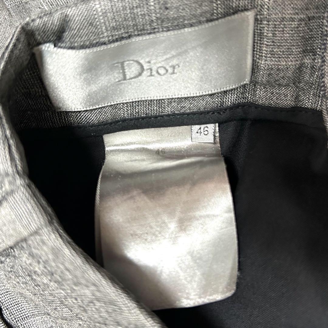 超希少　現行　Dior homme スリーピーススーツ　チェック　シルク混　毛