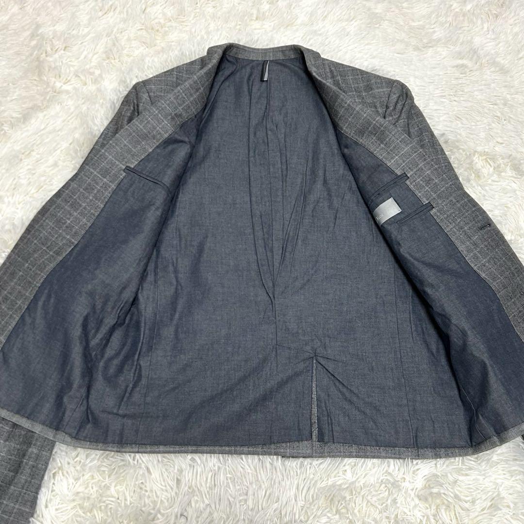 超希少　現行　Dior homme スリーピーススーツ　チェック　シルク混　毛