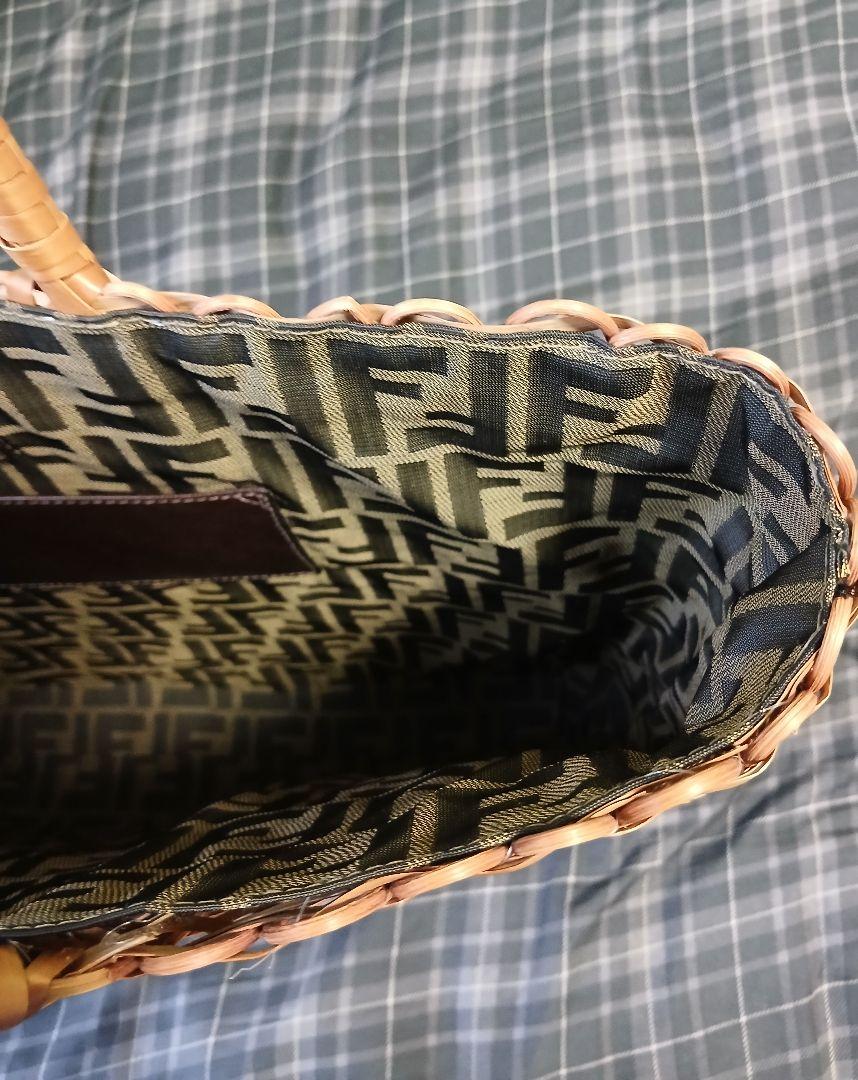 FENDI フェンディ ズッカ柄裏地 かごバッグ バスケット 保存袋