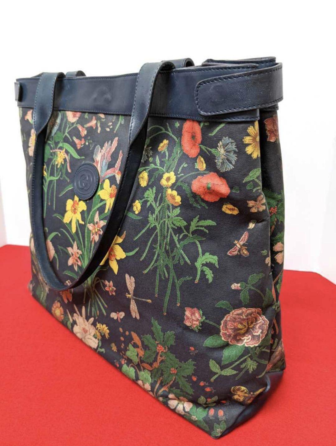 SALE送料無料 良品 ビンテージトートバッグ ハンドバッグ 花柄 7lXRI-m12457339567 レア Gucci フローラ 100%新品限定SALE