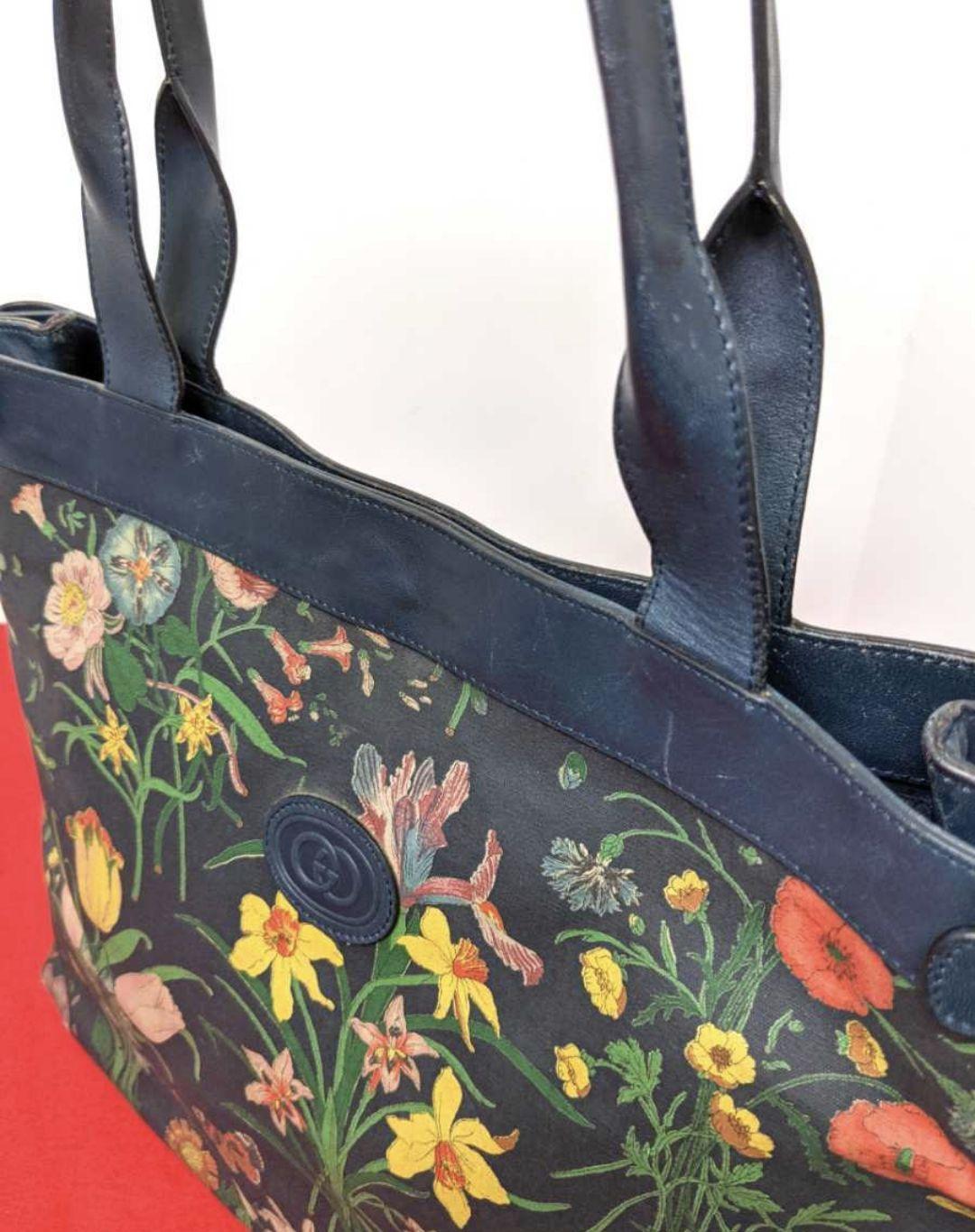SALE送料無料 良品 ビンテージトートバッグ ハンドバッグ 花柄 7lXRI-m12457339567 レア Gucci フローラ 100%新品限定SALE