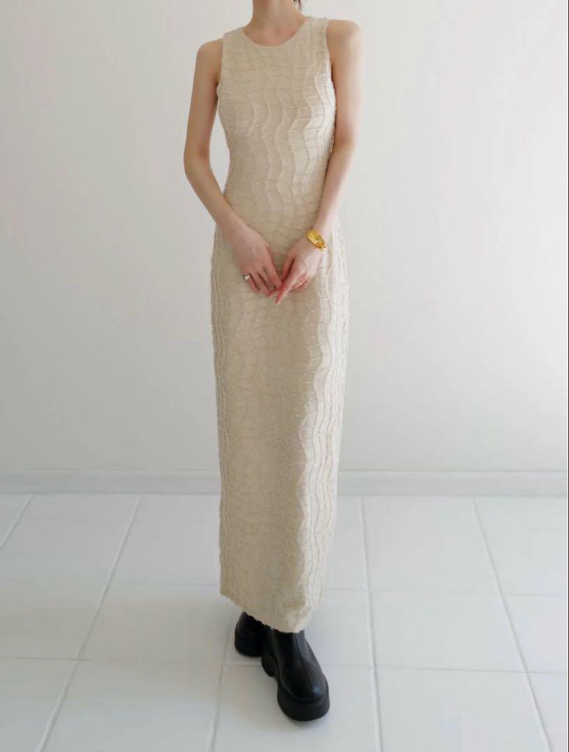 Maison Celon wavy tile pattern dress