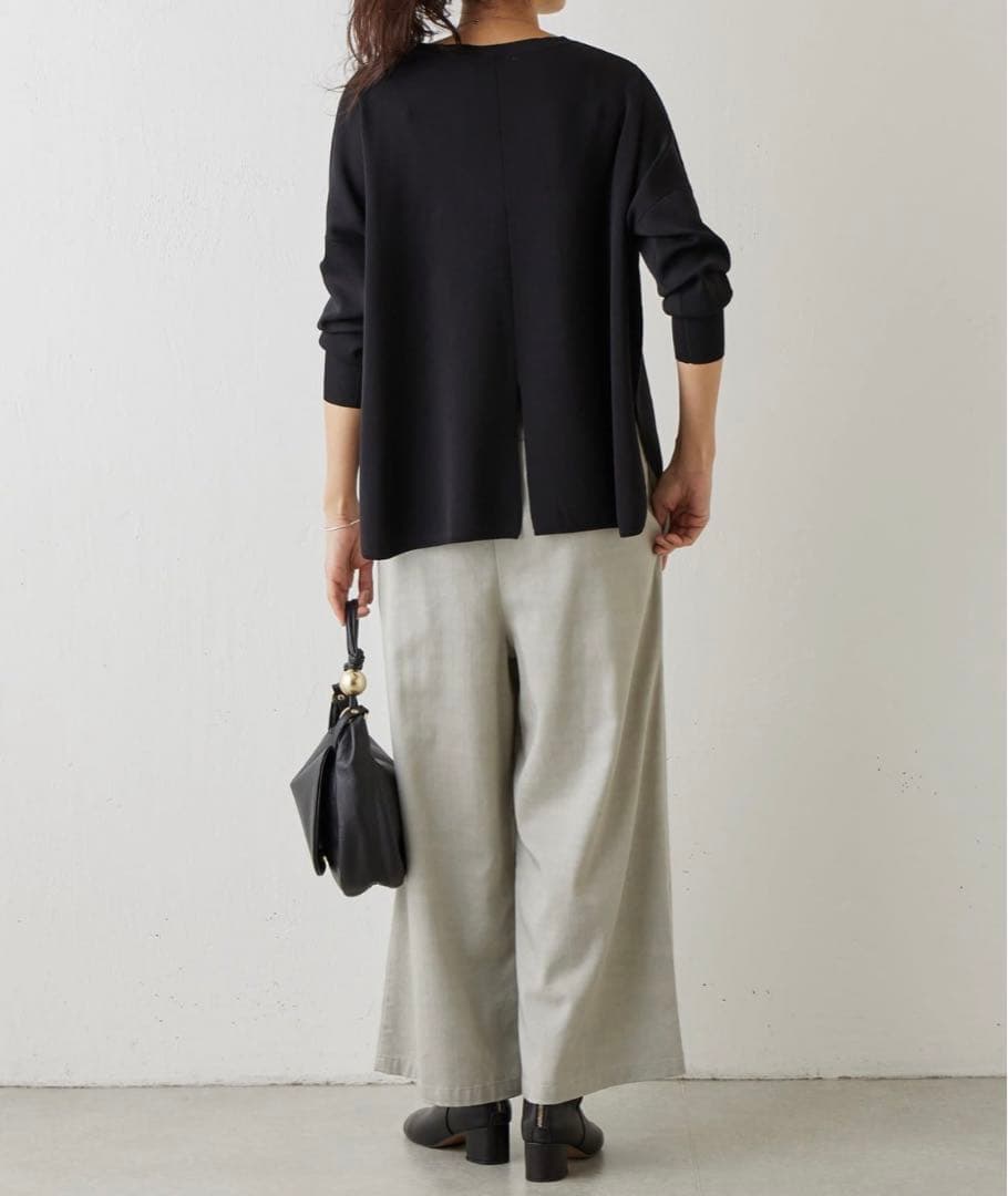 ビアズリー　マルチウエストリブパンツ　ライトグレー　サイズ1 新品