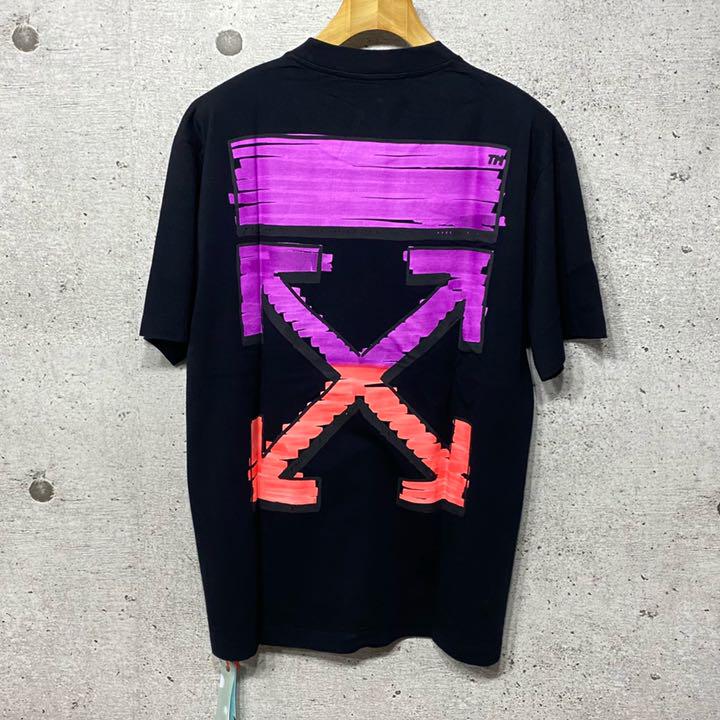 セール豊富な 新品 バックプリント Tシャツ M 9Wuod-m12464166138 off-white オフホワイト アローロゴ 大人気即納