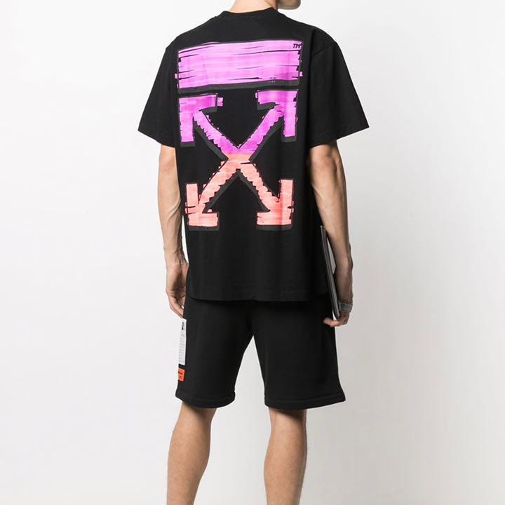 セール豊富な 新品 バックプリント Tシャツ M 9Wuod-m12464166138 off-white オフホワイト アローロゴ 大人気即納