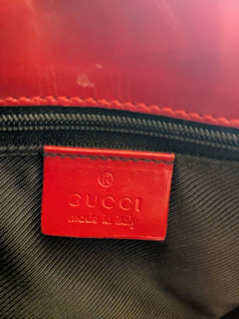 極美品☆グッチ ハンドバッグ GG ジャッキー キャンバス レザー 赤 極美品☆グッチ ハンドバッグ GG ジャッキー キャンバス レザー 赤