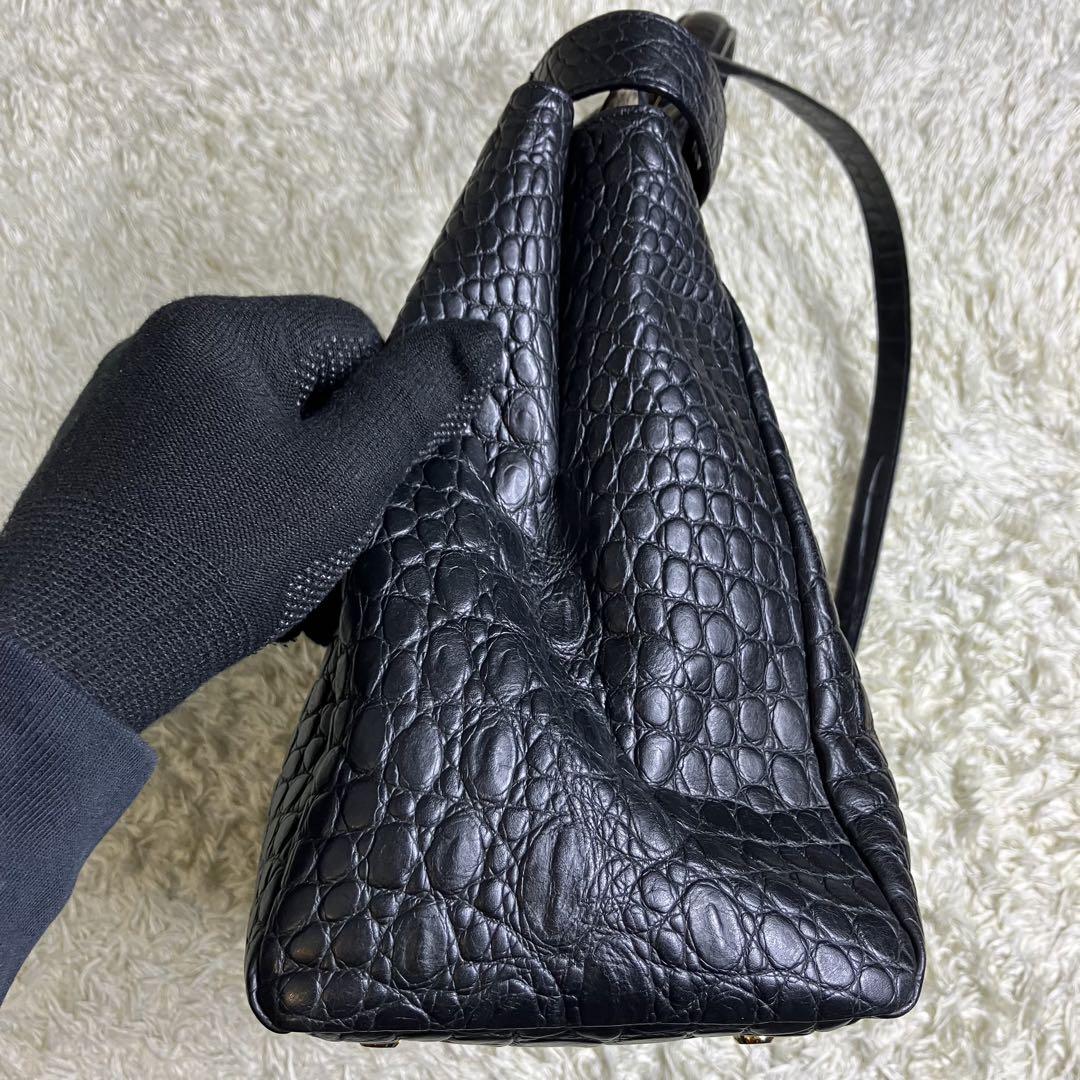 レザージュエルズ クロコ型押し トート・ショルダーバッグ