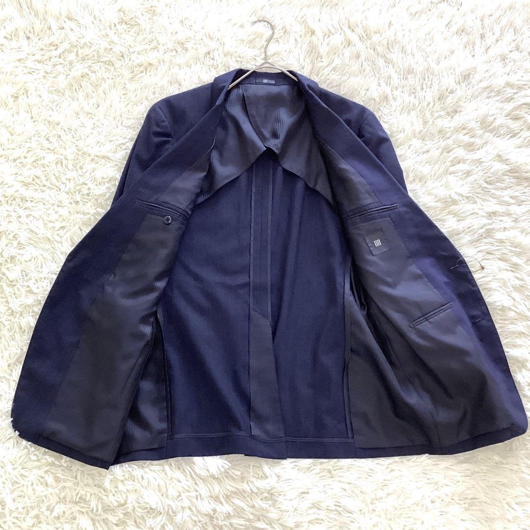美品✨スーツセレクト サマースーツ 薄手 セットアップ ダークネイビー AB7