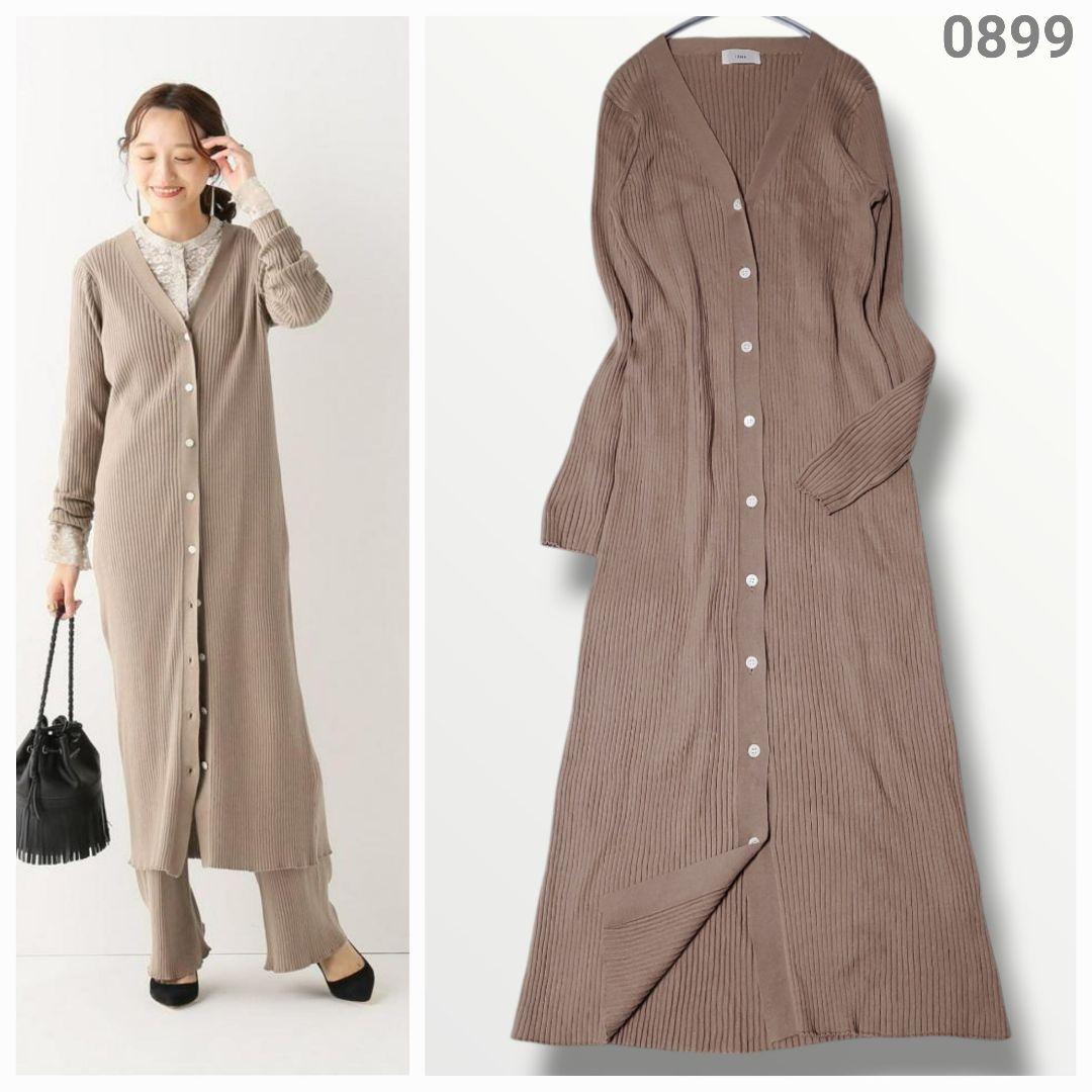 美品 コットン100 IENA イエナ ロング リブニット ワンピース