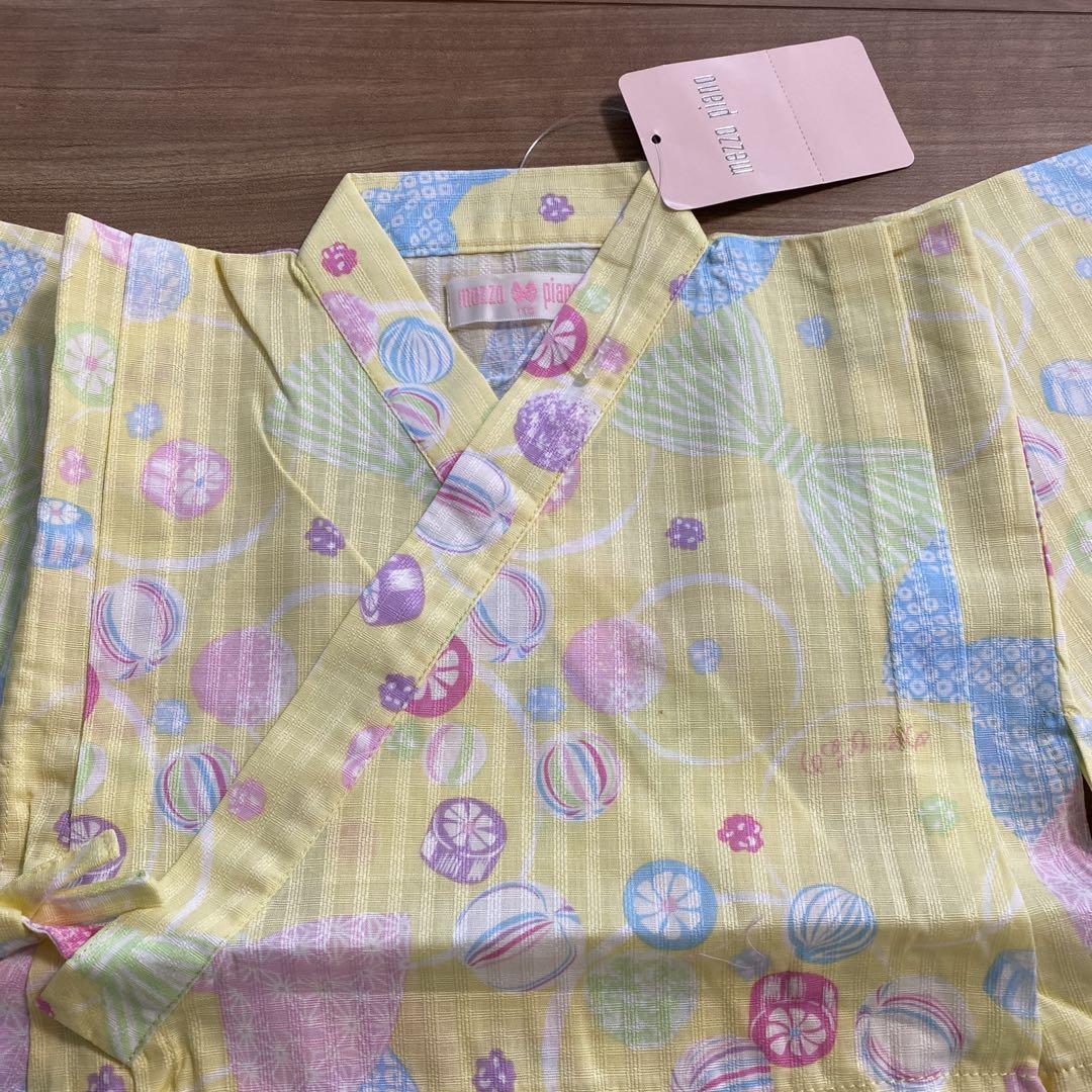 新品 メゾピアノ 飴リボン柄浴衣ドレス 女の子 浴衣 セット110cm3点セット