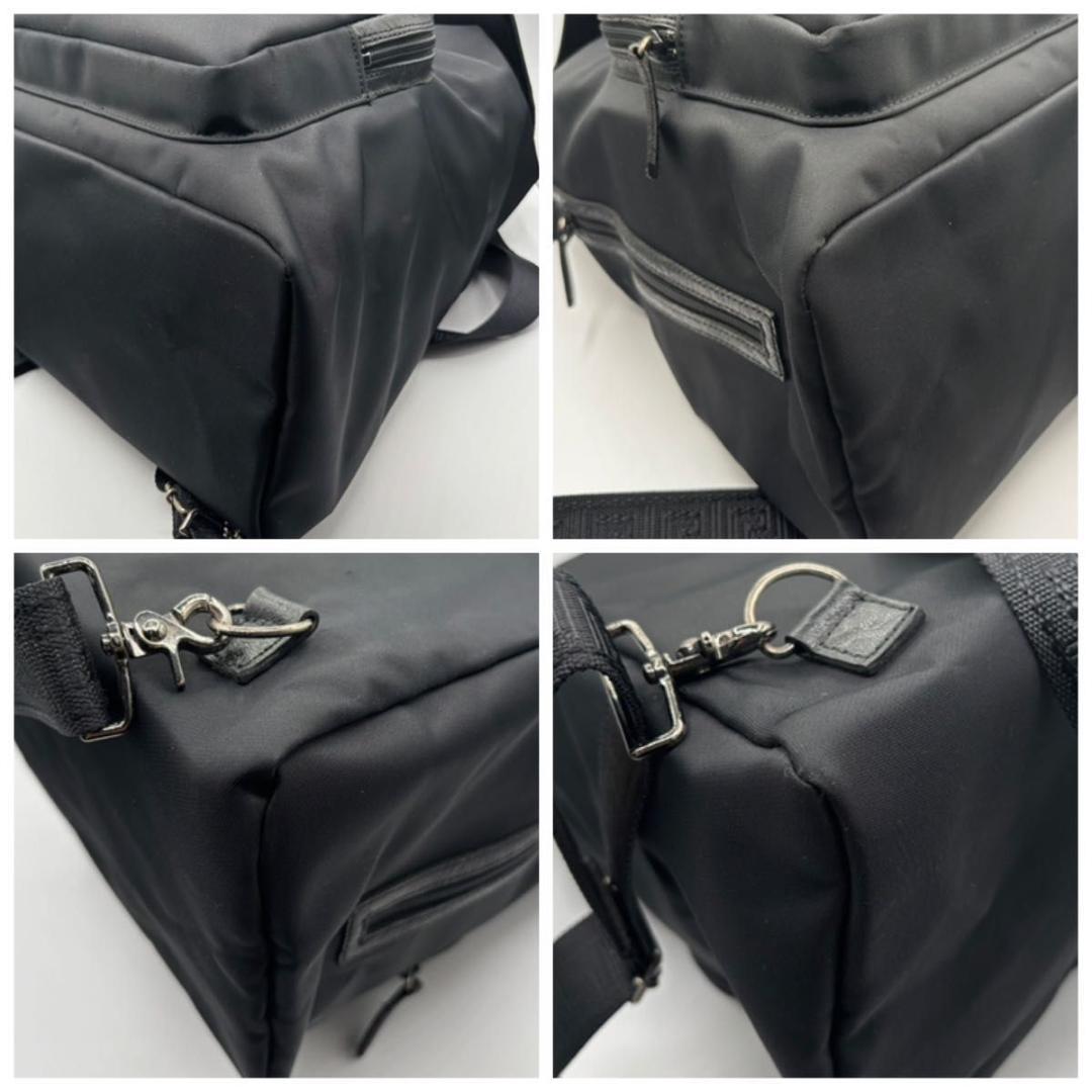 【美品】ヴェルサーチ リュックサック サンバースト メデューサ金具 銀金具 黒