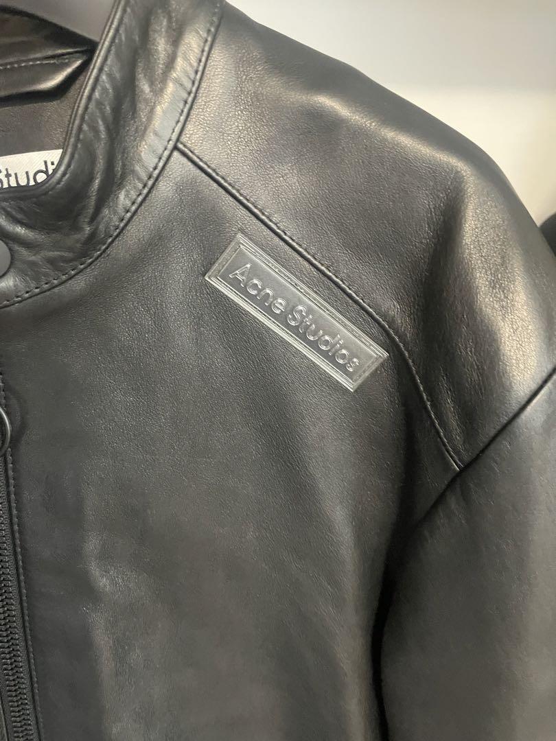 ACNE STUDIOS EMBOSSED LEATHER JACKET 46 画像3