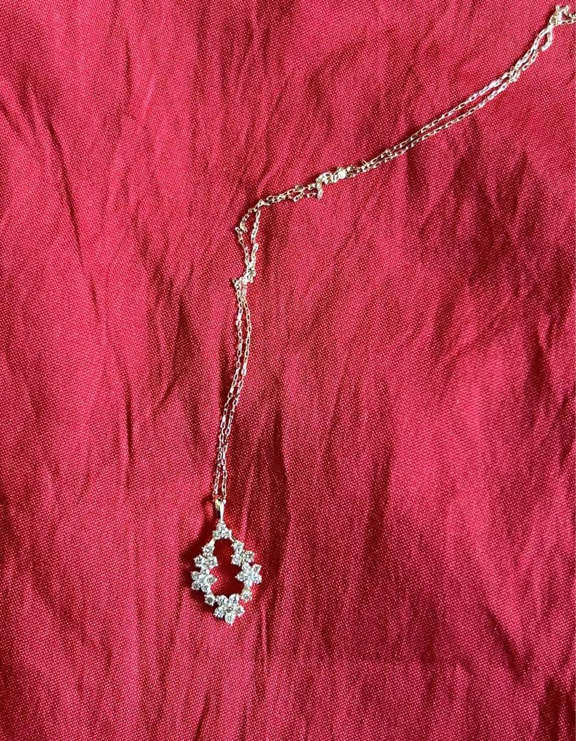 Real diamond pendent chain set 本物ダイモンドと金