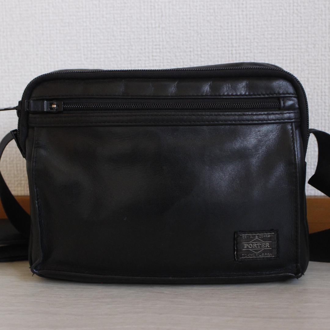 PORTER アメイズ ショルダーバッグ S レザー ブラック