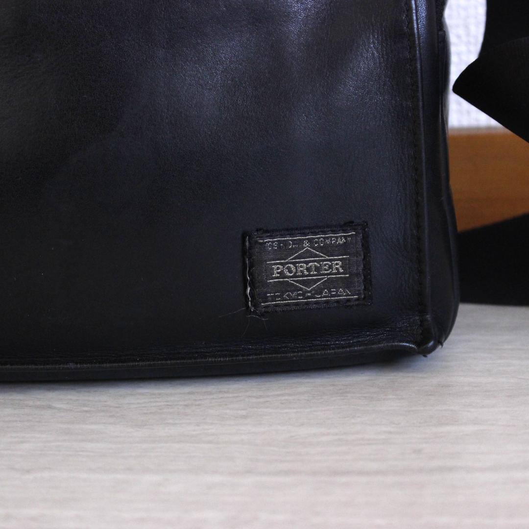 PORTER アメイズ ショルダーバッグ S レザー ブラック
