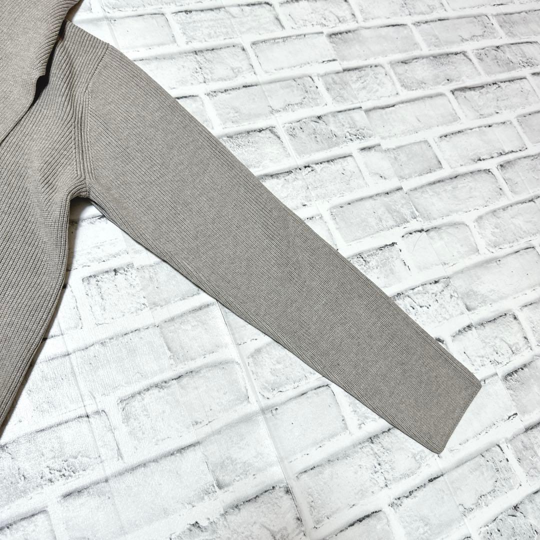 【カデュネ】フード&ボウタイ付き 長袖ニット Vネック グレー サイズ38 【カデュネ】フード&ボウタイ付き 長袖ニット Vネック グレー サイズ38