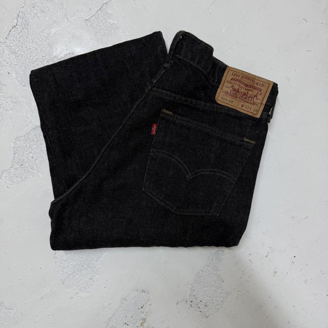 90s Levi'sリーバイス503 デニムパンツ 先染め ブラック 黒 日本製