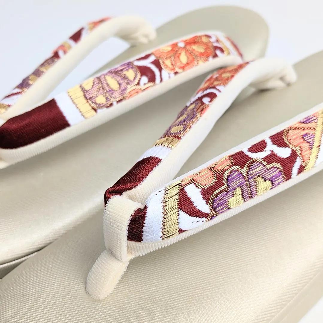 和装 草履バッグセット 岩佐ブランド 古典 帯地 レッド フリーサイズ i91