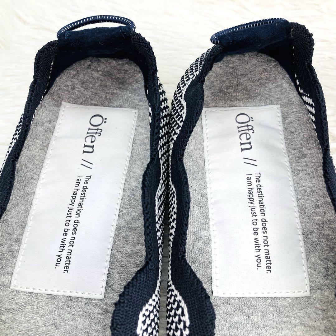 【美品】Offen 39 オッフェン スカラップ ポインテッド　ネイビー　ニット