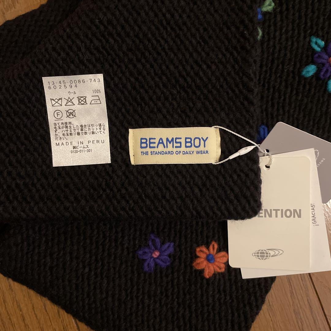 BEAMS BOY 花柄刺繍マフラー