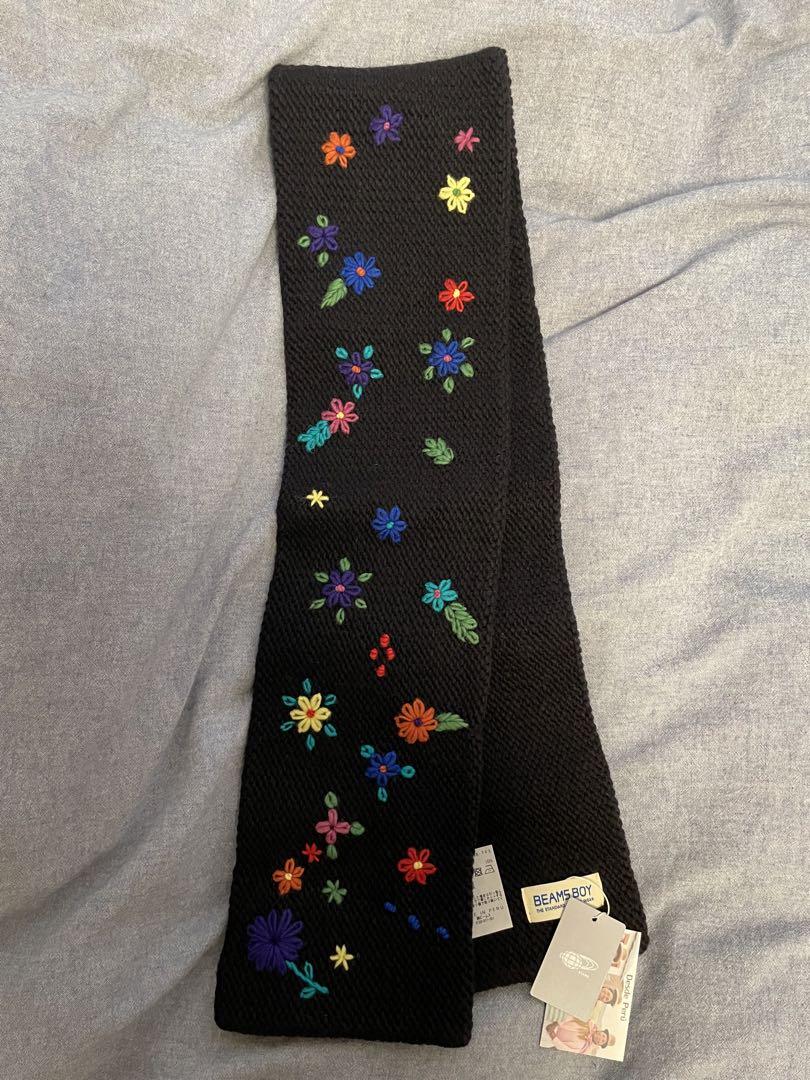 BEAMS BOY 花柄刺繍マフラー