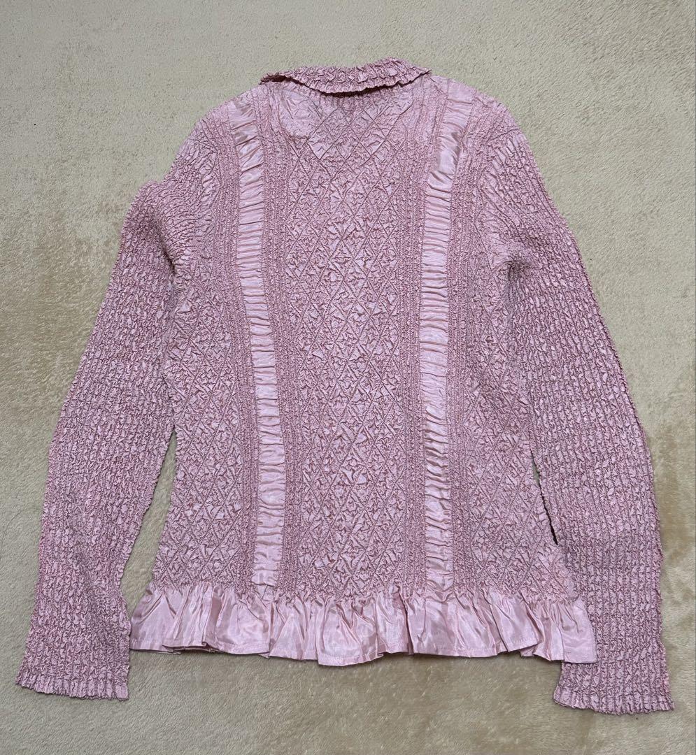 ペプラム PEPLUM YOSHIKI 絞り加工カーディガントップス