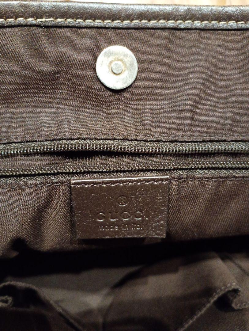 くらげ☆Gucci ハンドバッグ ベージュと黒 キャンバスとレザー
